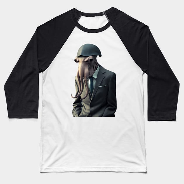 octopus in a suite Baseball T-Shirt by coolstuff100